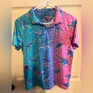 Chubbies Dino Delight Golf Shirt Youth Medium
